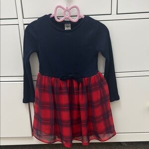 OshKosh B'gosh Navy and Red Checkered Dress perfect for the holidays